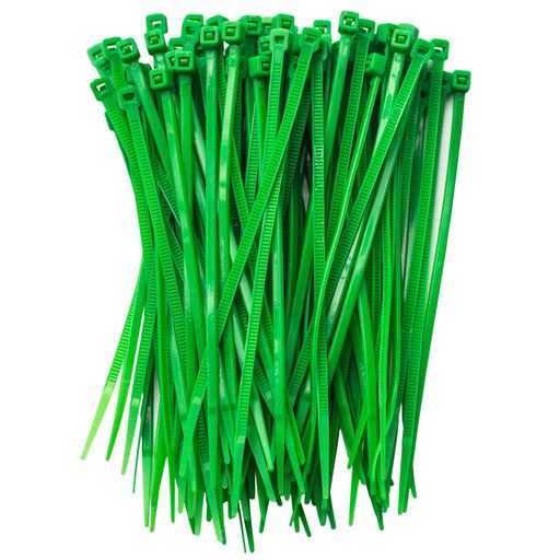 耐候性頑丈なナイロン結束バンド300本GREEN/緑/グリーン長さ100mm(結束長さ70mm)幅2.5mm最大張力8kgs自動ロックラップ屋内屋外用高耐久ケーブルタイコードストラップ強力ケーブル固定配線管理