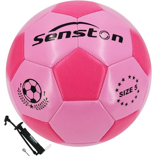 Senstonサッカーボール5号球き-トレーニング試合サッカー大人と青少年サッカーポンプ付ピンク
