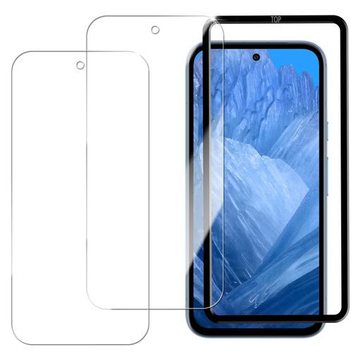 HUAKEピクセル8a保護フィルム【(2枚)ガラスフィルム+ガイド枠付き】ガラスフィルムGooglePixel8a用国産硝子素材製強化ガラス指紋防止液晶保護フィルム