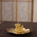 RENJZLE お香立て 灰がこぼれない 龍 線香立て インセンスホルダー 仏壇用 干支飾り 香立て 小さめ 瞑想 ゴールド