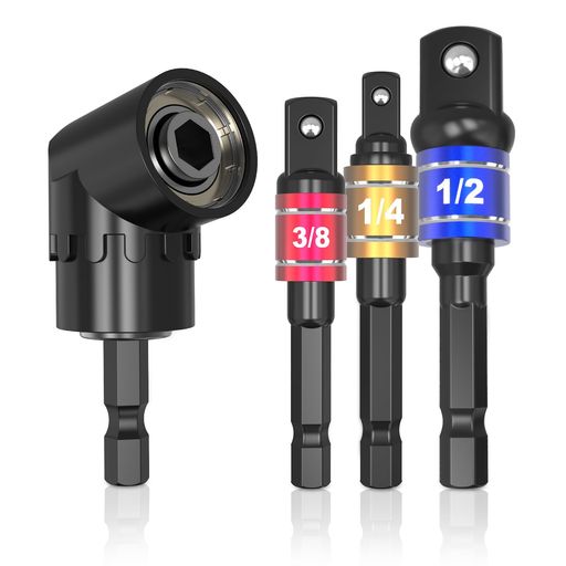 MAEXUS アングルアダプタとソケットアダプター 六角軸用 105度L型 六角磁気ビット...