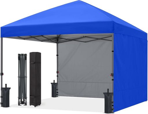 ABCCANOPY ワンタッチテント タープ テント 3mx3m 2.5mx2.5m 簡易テント 大型 サイドシート2枚 センターロック 三段階調節 耐水 UVカット 日除け 遮熱 紫外線カット 耐風性 組立簡単 キャスターバ…