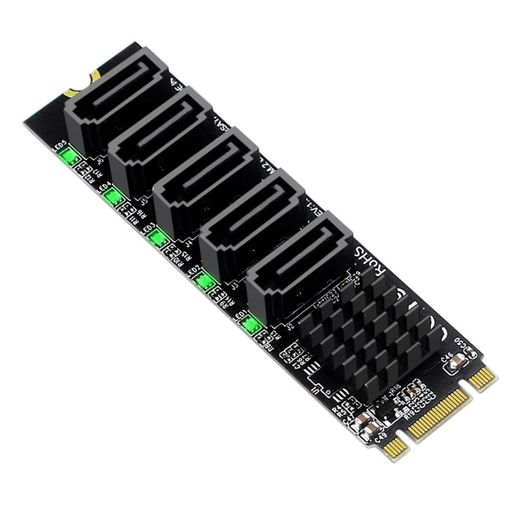Other - ChenYang5ポートM.2-SATAアダプター、B+MキーNGFF1~5SATA3.0ポート拡張カードJMB575チップ/LEDインジケーター付き
