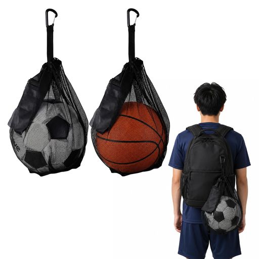 【2個セット・幅広いボールに対応】サッカーボール ネット2個セット。4号・5号のサッカーボールをはじめ、バスケットボールやバレーボールの収納にも対応。家族やチームメイトと分けて使用でき、練習や試合、部活動に便利です。 【 軽量メッシュ素材で持ち運び簡単】軽量で丈夫なメッシュ素材を採用し、ボールをしっかり収納しながら重量を抑えます。肩掛けできるデザインで、通学やスポーツ施設への移動、屋外活動にも便利です。 【 通気性に優れたボール収納】メッシュ構造により通気性が高く、使用後のボールを快適に収納できます。砂や汚れがたまりにくく、お手入れも簡単で毎日のスポーツシーンに適しています 【子供から大人まで使いやすい設計】長さ調整可能な肩掛けストラップを採用し、子供から大人まで快適に使用可能。サッカー教室、学校、クラブ活動、地域スポーツなど幅広いシーンで活躍します 【 コンパクト収納・多用途で便利】使わない時はコンパクトに折りたたんで収納可能。サッカーボール入れとしてはもちろん、バスケットボールやバレーボールの持ち運びにも対応し、日常のスポーツ活動をサポートします。