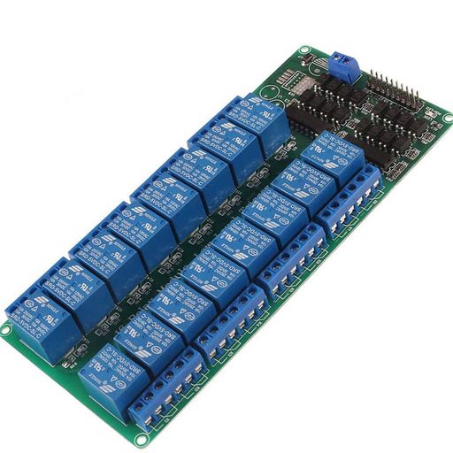 HITACHI - 12V16チャンネルオプトカプラLEDLM2576リレーインターフェースボードオーガナイザーモジュールArduinoDIYキットPiCアームAVR用