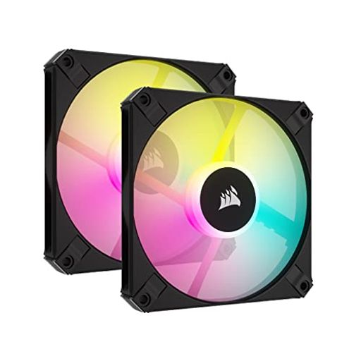 CORSAIR AF SLIM シリーズ、AF120 RGB SLIM、120MMX15MM 流体動圧 RGB ファン[ブラック]【2個入・LIGHTING NODE CORE付属】CO-9050163-WW