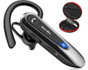 BLUETOOTHイヤホン 片耳 BLUETOOTHヘッドセット ハンズフリー通話 ノイズキャンセリング リモコン付き 音量調節 リダイヤル/ミュート/SIRI...