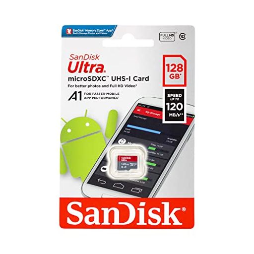 SanDisk 128GB Ultra microSDXC 120MB/s A1 Class 10 UHS-I