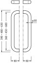 ベスト380ドアハンドル390ミリ両面タイプホワイトアッシュ#380-360-1