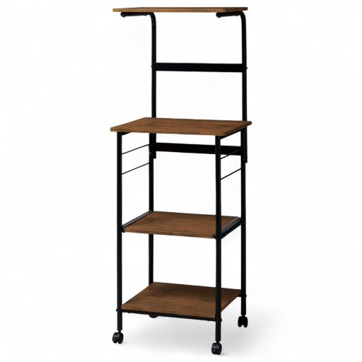 J-kitchensレンジワゴンブラウンラック棚