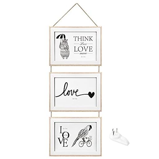 DONKIAKA木製フォトフレーム25センチx61センチ正方形シングルピクチャーフレーム木材製品壁掛け式1個入透明色