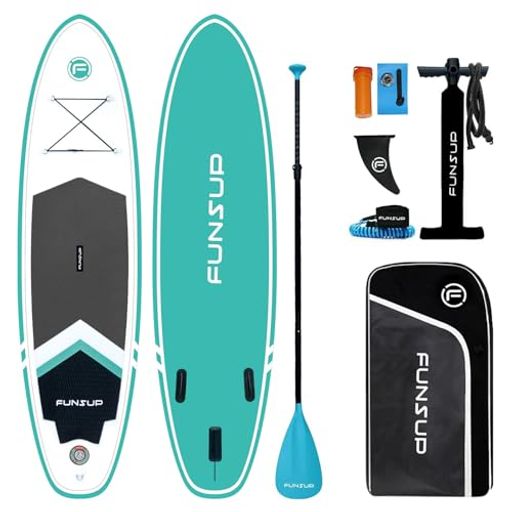 インフレータブルSUPボードです。サイズ:10' (305cm)x31" (80cm)x6" (15cm) 耐荷重量130-140kg。幅が広くて安定性が抜群なので、初心者でも安心使用できる。注: 一部のユーザーは空気圧計の動作原理についてよくわかっていません。通常、空気圧が 7 PSI より低い場合は、空気圧針が動きません。わからない場合は、すぐに FUNSUP に連絡することを選択できます。可能な限り解決のお手伝いをいたします。 高強度構造:ゴムボードと同じ材質なので、万が一ぶつかってもケガの少ない安心構造!パドルボード本体の材質:ドロップステッチ+ラミネートPVC+EVAパッド、かなり頑丈で長持ちです。 付属の手動ポンプで空気を入れて膨らませて(推奨圧力:12-15psi)、そしてセンターフィンを装着するだけの簡単組み立て!川下り、湖でのクルージング、フィッシングなどのスポーツが手軽に楽しめる。 遊んだ後、パドルボードの空気を抜きクルクルと折畳み、コンパクトで持ち運びも簡単で、収納にも場所を取らない、車に入れて置けば乗る機会も増えます。 収納サイズ:27x88x48(cm) 。