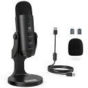 ZEALSOUND USB マイク コンデンサー マイク PC マイク 卓上マイク 単一指向性 エコー機能付き 会議用 ゲーム 実況 マイク タブレット PC用...