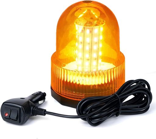 【商品仕様】色: 黄色、LED数: 30個、コード長さ:3m、サイズ:15.3 x 14 x 13 cm、重量:0.5kg、電源: 12V/24V、消費電力:15W 【高品質】頑丈なPC素材を使用しており、高い硬度と耐摩耗性だけでなく、優れた耐水性も兼ね備えています。霧、雨、雪が降る状況でも安心して、気軽にご利用いただけます。 【2種類の点灯モード】回転&amp;高速点滅。切り替えボタンで点灯モードが変わるため、警戒、防犯、注意喚起、非常ライトなどの用途で活用可能です。 【かなり目立つ】15Wの強力なランプと回転式反射鏡の組み合わせが非常に目を引きます。ランプカバー内の電球と反射鏡が連動し、鮮やかな赤い光が回転します。これにより、遠くからでも目立ち、防犯や安全対策に有効な役割を果たします。 【ワンタッチ取付】底には強力マグネットが付き、車両や作業現場にワンタッチで取付OKです。保護シールも付くため、愛車に傷つきません。