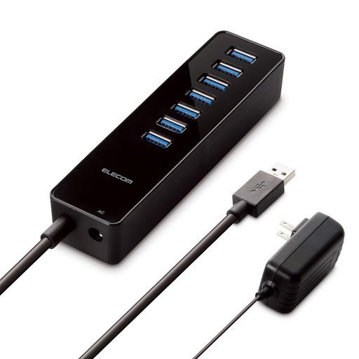 転送速度5Gbpsと従来のUSB2.0の約10倍の転送速度(理論値)を実現するUSB3.0に対応したポートを搭載したUSBハブです。 USB3.0対応のパソコン・機器であれば、大量のデータも高速に転送可能です。 USB2.0/1.1環境でも使用できるので、USB2.0/1.1対応のパソコン・機器でもそのまま接続可能です。 スチール製のデスクなどにしっかりと固定できる強力マグネットを装備しています。 ケーブルは紛失の心配がない直付けタイプで、ゆったり接続できるケーブル長1mです。