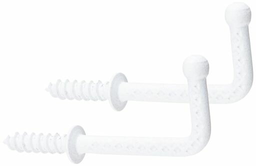 真鍮Lフック白25mm(2個入)