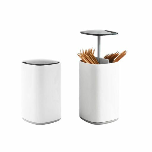 Coollooda爪楊枝ケース爪楊枝ケースようじ立て押すタイプつまようじ入れ4仕切り自動式の楊枝入れ爪楊枝..