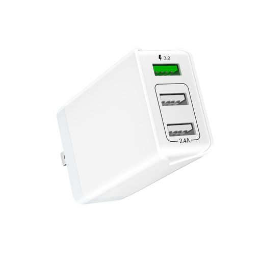 【QC急速充電機能実現・魅力的な3つポート設計】このusb 充電器は、卓越した急速充電機能を備えています。まず、最初のポートは QC 急速充電専用ポートで、最大出力が 18W に達します。これにより、スマートフォンやタブレットなどのデバイスを驚くほど速く充電でき、忙しい現代人の生活において大きな助けとなります。そして、残りの二つのポートは 5V/2.4A 出力を共有しており、デバイスの定格電力に応じてスマートに出力を配分します。つまり、接続したデバイスに合わせて最適な充電電力を供給するため、効率的かつ安全に充電を行うことができます。総出力は 30W となっており、複数のデバイスを同時に充電しても十分なパワーを確保できます。これにより、複数のデバイスを使う際にもスムーズに充電が可能で、充電待ちのストレスから解放されます 【コンパクト・高出力・低発熱・ 小型化を実現】今回のqc3.0 充電器はコンパクトなデザインにより、持ち運びにとても便利。ポケットやバッグにもスッキリ収まり、いつでもどこでも充電できます。小型ながらも高性能で、モバイルライフをサポートします。