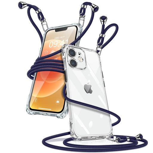 樂天商城 - Muciyazi用のiPhone12Miniケースクリアショルダーアイフォン12miniカバー肩掛け斜めかけ縄掛けケース透明薄型軽量TPU携帯ケース紐付き長さ調整可能取り外し可能落下防止紛失防止