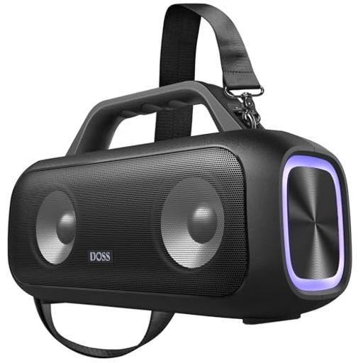 DOSSExtremeBoomSBluetoothスピーカー光るポータブルスピーカーワイヤレス60W大音量IPX6防水25時間再生重低音強化バ…
