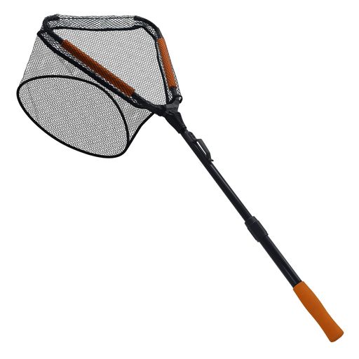 CHEUNGWINランディングネットラバーコーティングネット折りたたみワンタッチネット水に浮くたも網釣りネット釣り小物Yellow98cm