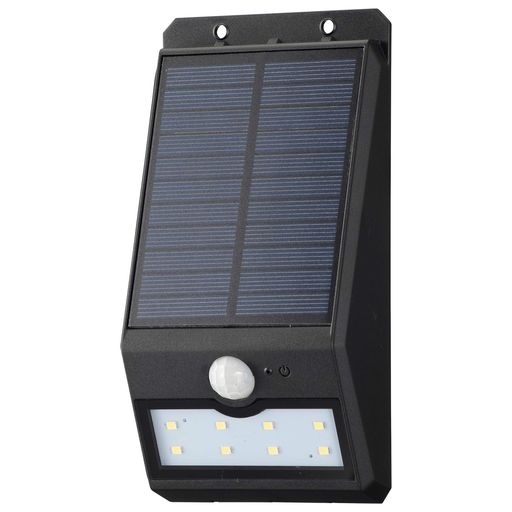 オーム電機 monban ソーラーセンサーウォールライト200lm 薄型 白色LED ブラック ...