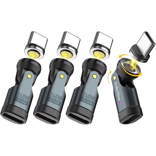 ⚡【充電方法の切り替え】普通のUSB CコードをUSB Cマグネット充電ケーブルにすることができます。このマグネット式スマホ充電ケーブルはマグネットが自動的に接続します。片手でこのスマホ充電ケーブルを操作して、充電のオン/オフを行うことができます、 車の運転中に便利で安全です、盲人、視力障害者、運転者、年長者に最適です。この磁気アダプターは、スマートフォンの充電ポートへの抜き挿し回数を減らして充電器の損傷を防ぐだけでなく、普段は防塵キャップとしてもお使いいただけます。 ⚡【540°自由回転】180°L型と360°回転マグネットチップ、 EndlesShineマグネット変換アダプタで充電する場合、 また、ゲーム/電話/チャットなどのための快適な使用方法を見つけることができます。ケーブルに内蔵のLEDライトは、簡単に暗闇の中で充電器を見つけることができ、それは創造的なソリューションです。