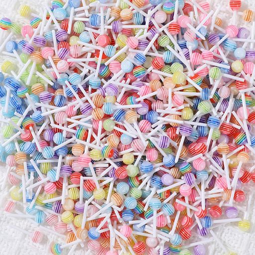 ネイルパーツ ロリポップ 約100個 3d 立体 大きめ カラフル キャンディー ネイルアート パーツ デコパーツ ジュエリーパーツ ランダム色 (マルチカラー A)