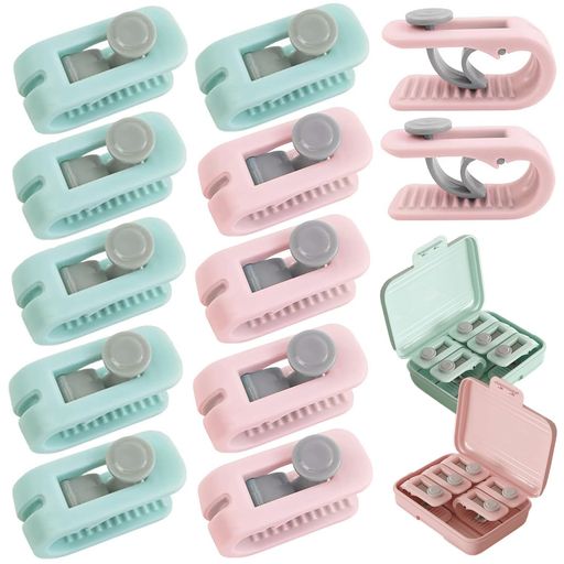 Getrays16個セット布団クリップと収納ボックス、ピンなし滑り止め布団ずれ防止ベッドシーツクリップ布団固定器、無針アンチシフト布団固定用クリップために毛布カ...