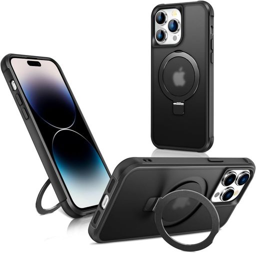 樂天商城 - 360スタンドiPhone13ProMax/iPhone12ProMaxケースMagSafe対応マグネット搭載半透明アイフォン13プロマックスiPhone12promaxスマホカバー隠しリンク付き360°回転スタンド