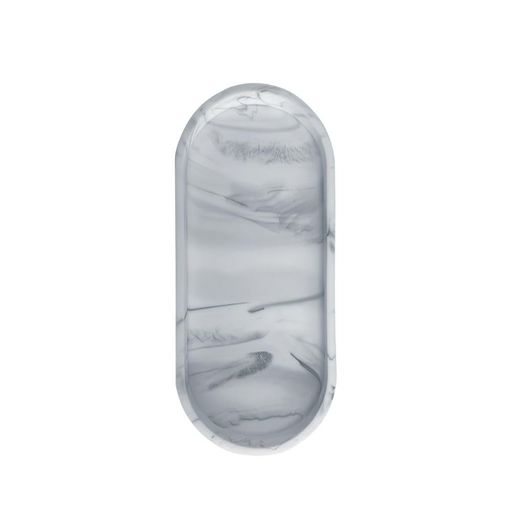 EZBUYGOシリコンバスルームバニティトレイオーバルマーブルキッチンカウンタートップストレージトレイ..