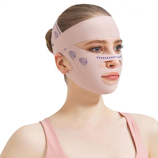 AAGWW小顔ベルトフェイスライン引き締め小顔ほうれい線顔痩せ取扱説明書付きフェイスバンドフェイスリフトバンド調節可能通気性高弾性美顔男女兼用フェイスリフト(二重加圧型)