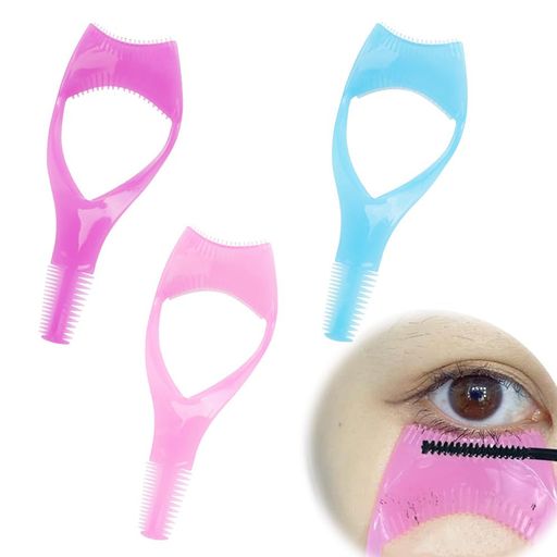 3in1マスカラガードマスカラシールドガードマスカラコームアイメイクエイドアイラッシュコームマスカラアプリケーター睫毛コームまつげ補助ツールまつげパーマ多機能アイメイクアシ…