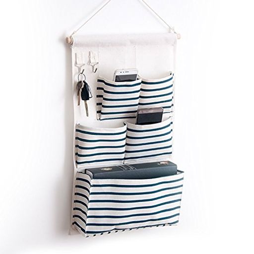 Starsglowingウォールポケット壁掛け収納ポケットドア小物収納袋(5個のポケット)