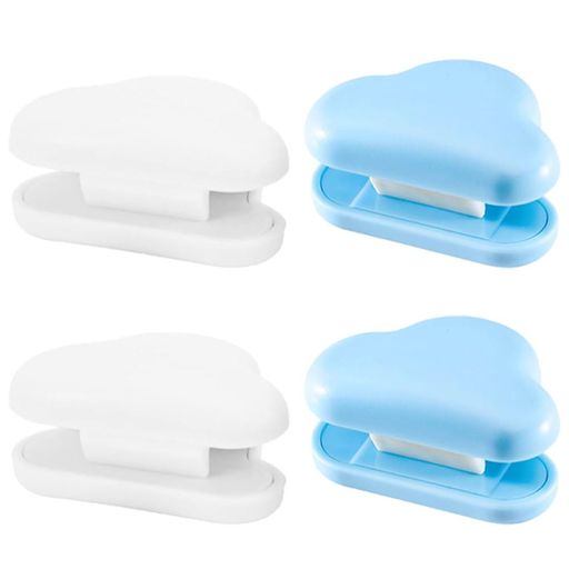 歯磨き粉ホルダー 4Pcs ノンマーキング粘着剤 チューブクリップ 吊り下げ式 高吸附性 使いやすい 簡単なアクセス (白&青)