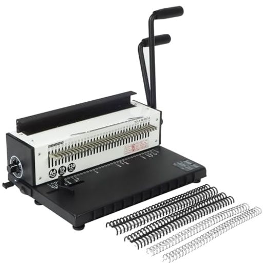 RAYSOONER TD-1500B34 製本機 角穴 1~34穴まで調整可能 パンチングと製本が一体化 穴あけパンチ A4、A5、B5用紙対応 15枚パンチ可能 手動 強力 省力 ルーズリーフ製本 学校、企業、家庭、オフィス用