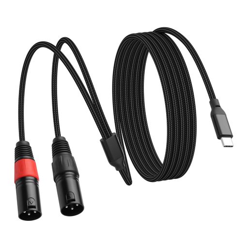 SinLoon 2M USB-Cオス-デュアルXLR オス オーディオケーブル Type C-XLR出力ステレオ変換ケーブル PC、スマホ、ミキサー、パワーアンプ、スピーカーに対応