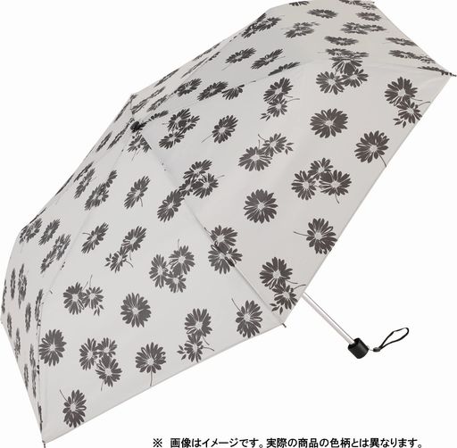 宮嶋晴雨兼用折畳傘50cmモノクロフラワーブラック【18600】手開き 宮嶋晴雨兼用折畳傘50cmモノクロフラワーブラック【18600】手開き