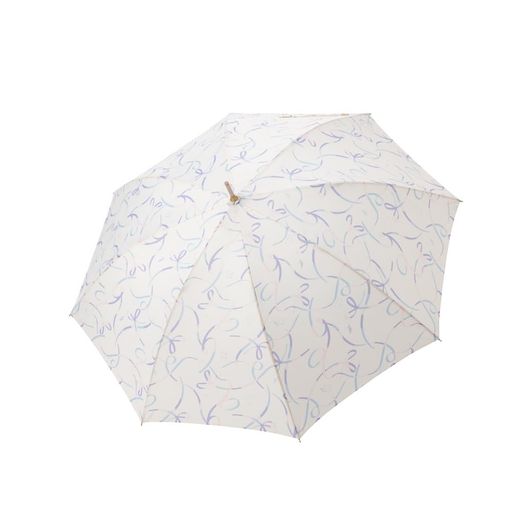 AQUAS HACK(アクアスハック) 長傘 雨傘 リボン柄 ブランド グラスファイバー 丈夫 レディース 60CM 10002030 オフホワイト