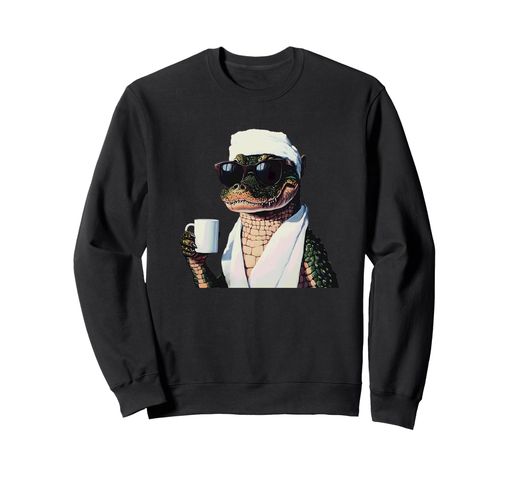 サングラスコーヒーを飲むイグアナシックトレーナー