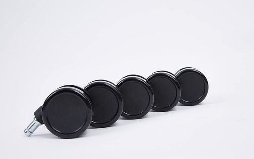 AKRacingゲーミングチェア用双輪キャスターPU(ポリウレタン)製ブラック5個セット