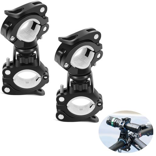 【仕様】:自転車ライトホルダー2個入、色は白。 【製品マテリアル】:この懐中電灯ホルダーは良質なPOMプラスチックと良質な炭素鋼で作られており、丈夫で耐久性があり、錆びにくい。 【角度調節可能】:歯車状のスイッチを調整することにより、支柱の方向を360°調整することができる。 【ゴム滑り止め】:ゴムガスケットを取り付けた後、振動によるブラケットの滑りを防ぐことができ、安定、滑り止めの作用がある。 【用途が広い】:この懐中電灯ホルダーは、オートバイ、自転車の車軸やハンドルに取り付けるのに適しています。