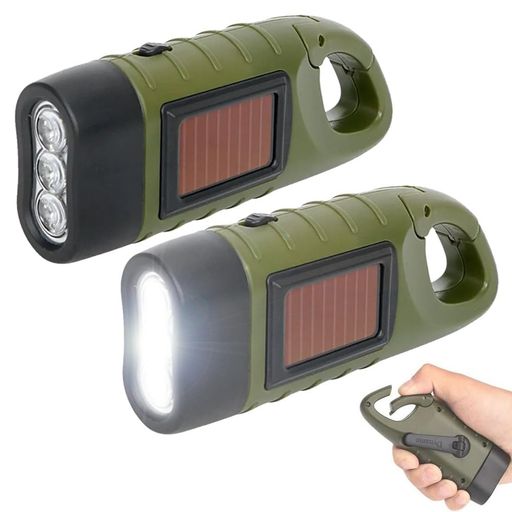 2個セット 手回し充電ライト LED懐中電灯 手回し充電 ソーラー充電 小型 乾電池不要 ハンディライト ソーラー充電 軽量小型 緊急対策 ハンディライト フック付き 携帯便利 キャンプ ハイ… fleurette01-10330940 fleurette パッケージ画像