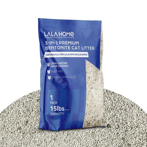 LALAHOME3in1鉱物系猫砂ナトリウムベースのベントナイト猫砂無塵・消臭・軽量で耐久性のある取扱いやすい猫トイレ用砂ガッチリ固まるcatlitter猫トイレ・自動トイレに対応無香料猫と飼い主…