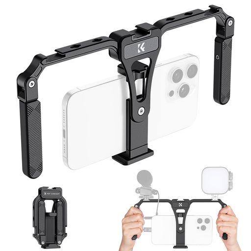 K&FCONCEPTスマートフォンビデオリグスマホビデオスタビライザーグリップ手持ち折りたたみ3つコールドシュー三脚マウントスマホリグ付き動画撮影映画制作ビデオ会議 K&FCONCEPTスマートフォンビデオリグスマホビデオスタビライザーグリップ手持ち折りたたみ3つコールドシュー三脚マウントスマホリグ付き動画撮影映画制作ビデオ会議