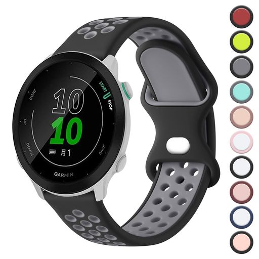 コンパチブルGarminForeAthlete55/ForeAthlete245/245M/ForeAthlete645/645M用バンド交換ベルト20mmスポーツタイプ通気性柔軟シリカゲルリストバンド(ブラック/グレー) コンパチブルGarminForeAthlete55/ForeAthlete245/245M/ForeAthlete645/645M用バンド交換ベルト20mmスポーツタイプ通気性柔軟シリカゲルリストバンド(ブラック/グレー)