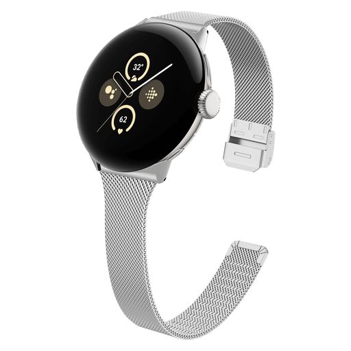 [LuFiYa] 금속 밴드 GooglePixelWatch4/341mm 대응 교환 밴드 시계 벨트 스테인리스강제 금속 벨트 교환 벨트 GooglePixelWatch4/3/2/141mm용 시계 밴드(은)