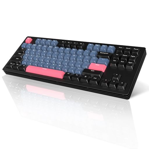 A.JAZZ X ATTACK SHARK AKC087 ゲーミングキーボード ワイヤレスBLUETOOTH/無線2.4G/有線TYPE-C メカニカルキーボード 金属スタッキング外観 アルミニウムCNCケーシング 黄軸 PBTキーキャップ A.JAZZ X ATTACK SHARK AKC087 ゲーミングキーボード ワイヤレスBLUETOOTH/無線2.4G/有線TYPE-C メカニカルキーボード 金属スタッキング外観 アルミニウムCNCケーシング 黄軸 PBTキーキャップ