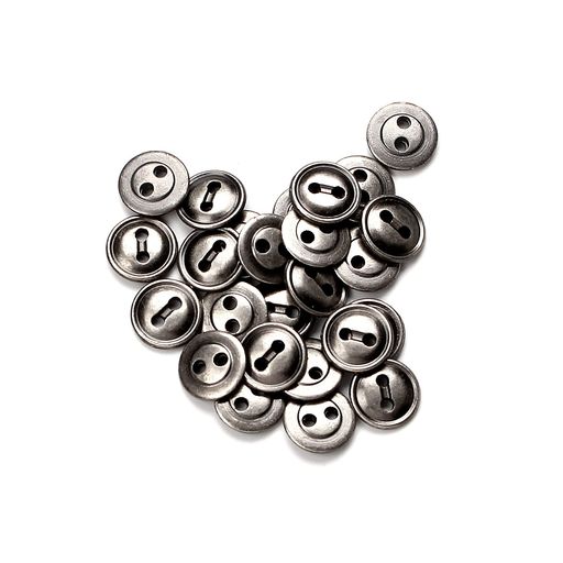 SSYSSY 合金製ボタン 穴2つ 11.5MM レトロ ガンメタ 50個セット 縫製 手芸 DIY用品