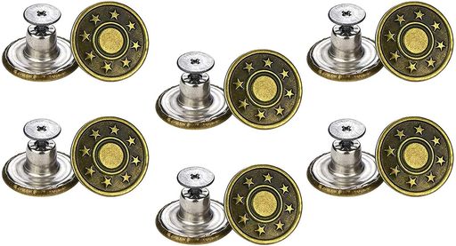 12個 ジーンボタン 17MM ジーンズタック スナップボタン 縫製なし ジャケット パンツボタン - 銅リトルスター耐久性とファッション